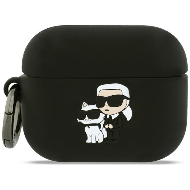 Casti Karl Lagerfeld Silicone Karl&Choupette Head 3D (KLAP3RUNKC), Apple AirPods Pro 3, Negru