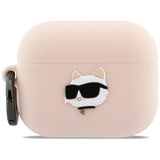 Casti Karl Lagerfeld Silicone Chaupette Head 3D (KLAP3RUNCHP), Apple AirPods Pro 3, Roz