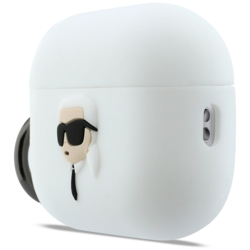 Casti Karl Lagerfeld Silicone Karl Head 3D (KLAP3RUNIKH), Apple AirPods Pro 3, Alb