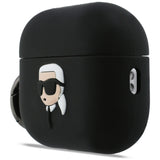 Casti Karl Lagerfeld Silicone Karl Head 3D (KLAP3RUNIKK), Apple AirPods Pro 3, Negru