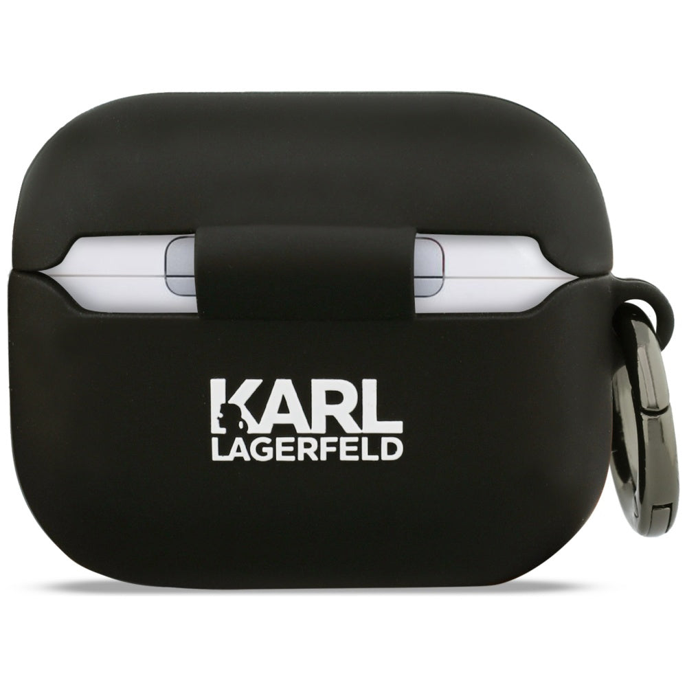 Casti Karl Lagerfeld Silicone Karl Head 3D (KLAP3RUNIKK), Apple AirPods Pro 3, Negru