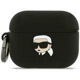 Casti Karl Lagerfeld Silicone Karl Head 3D (KLAP3RUNIKK), Apple AirPods Pro 3, Negru