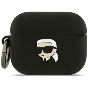 Casti Karl Lagerfeld Silicone Karl Head 3D (KLAP3RUNIKK), Apple AirPods Pro 3, Negru