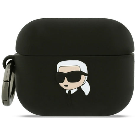 Casti Karl Lagerfeld Silicone Karl Head 3D (KLAP3RUNIKK), Apple AirPods Pro 3, Negru