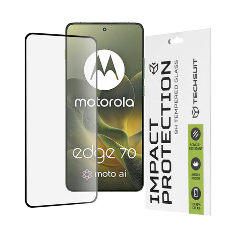 Folie de protectie Techsuit 111D Full Cover / Full Glue Glass compatibil cu Motorola Edge 70, Negru