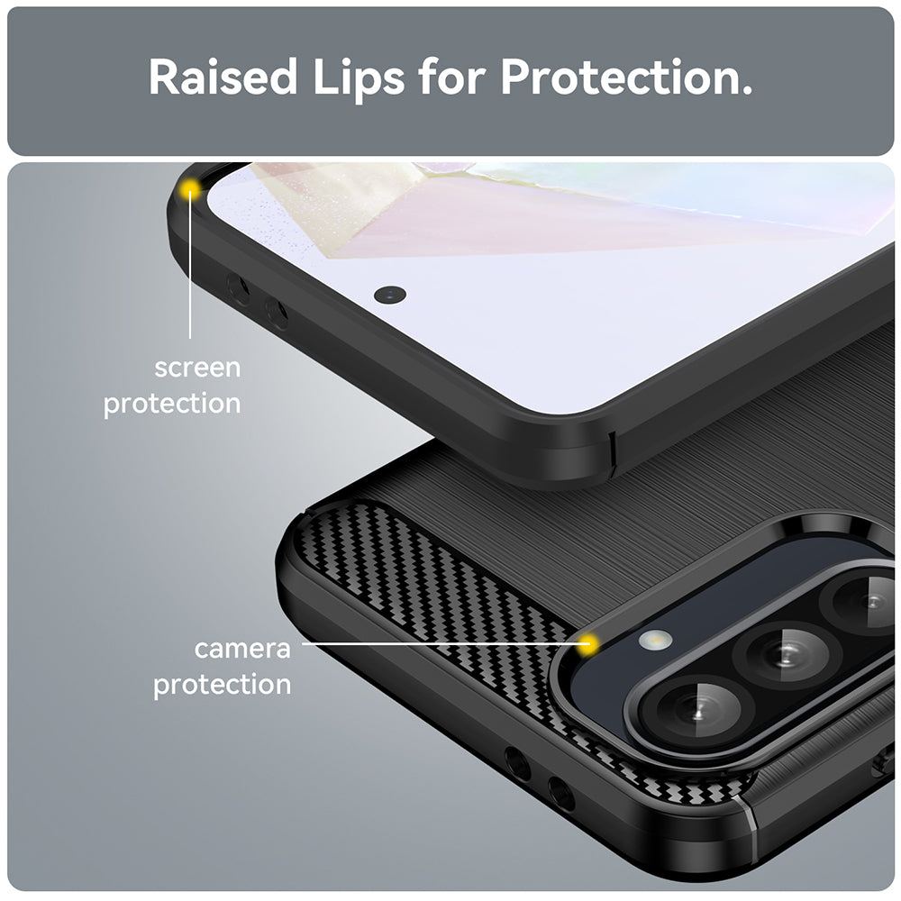 Husa de protectie Techsuit Carbon Silicone compatibil cu Samsung Galaxy A37 5G / A36 5G / A56 5G, Negru