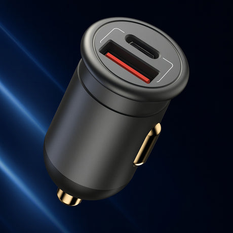 Incarcator Blueo Car, USB, Type-C, 35W, with Built-in Protections, for 12V to 24V DC Socket, Matte Finish, Gri