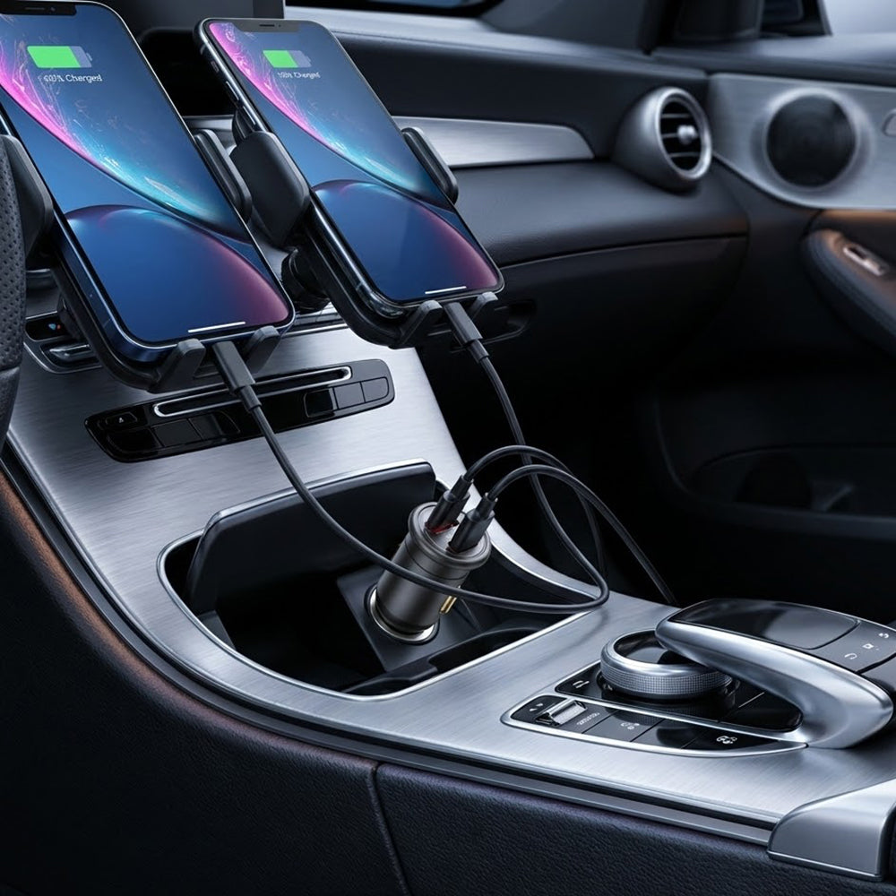 Incarcator Blueo Car, USB, Type-C, 35W, with Built-in Protections, for 12V to 24V DC Socket, Matte Finish, Gri