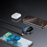Incarcator Yesido Wireless Charging Station (DS28), Magnetic Grip, Digital Display, Fast Charging, 15W, Type-C Cable, 1.2m, Negru