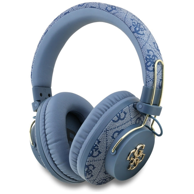 Casti Guess Wireless 4G Metal Logo (GUBHS72P4FC4MB), Bluetooth 5.3, ENC, USB-C, Eco-Leather, On-ear, 300mAh, Albastru