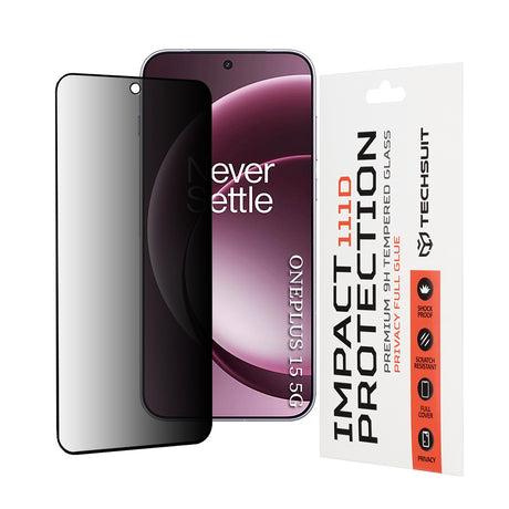 Folie de protectie Techsuit 111D Privacy Full Glue compatibil cu OnePlus 15, Negru