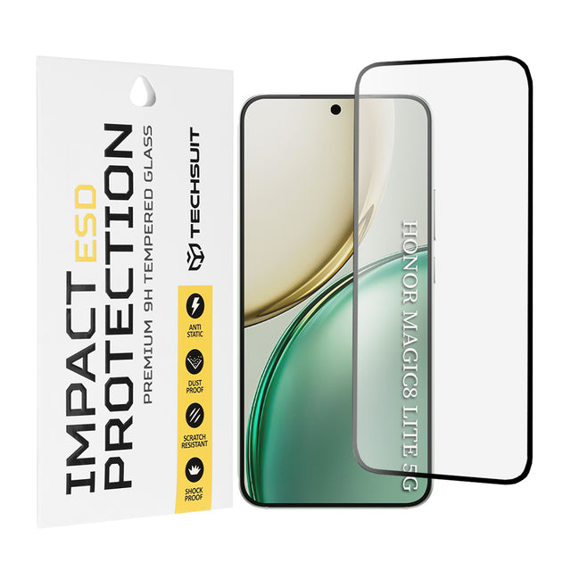 Folie de protectie Techsuit ESD Glass compatibil cu Honor Magic8 Lite, Negru