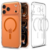 Husa de protectie Spigen Ultra Hybrid MagSafe (ACS11112) compatibil cu iPhone 17 Pro, Transparent / Orange