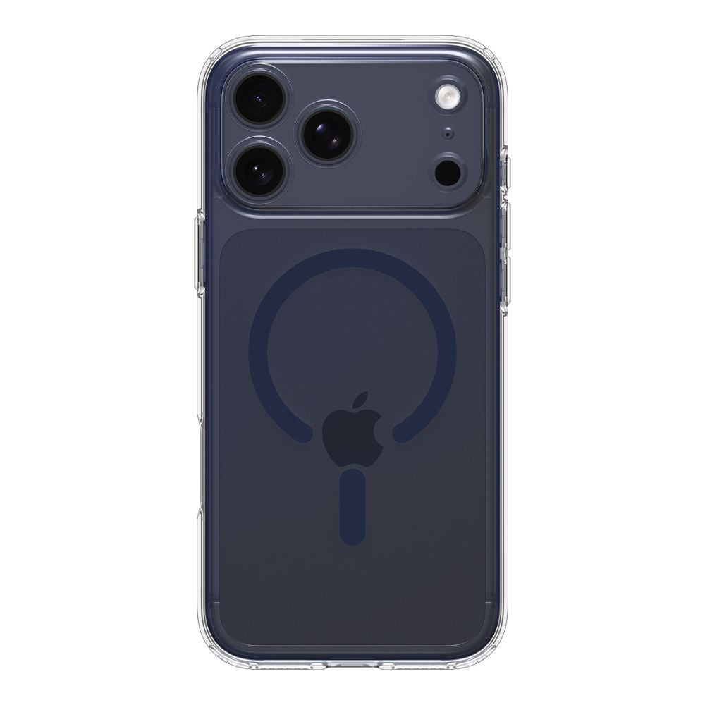 Husa de protectie Spigen Ultra Hybrid MagSafe (ACS11111) compatibil cu iPhone 17 Pro, Transparent / Deep Blue