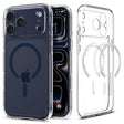 Husa de protectie Spigen Ultra Hybrid MagSafe (ACS11111) compatibil cu iPhone 17 Pro, Transparent / Deep Blue