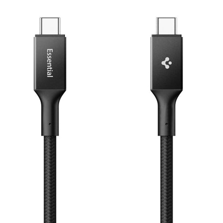 Cablu Spigen Essential EB10010CC (ACA09459), Fast Charging, Type-C to Type-C, 100W, 5Gbps, E-Marker Chip, 1m, Negru