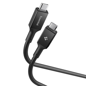Cablu Spigen Essential EB10020CC (ACA09460), Fast Charging, Type-C to Type-C, 100W, 5Gbps, E-Marker Chip, 2m, Negru