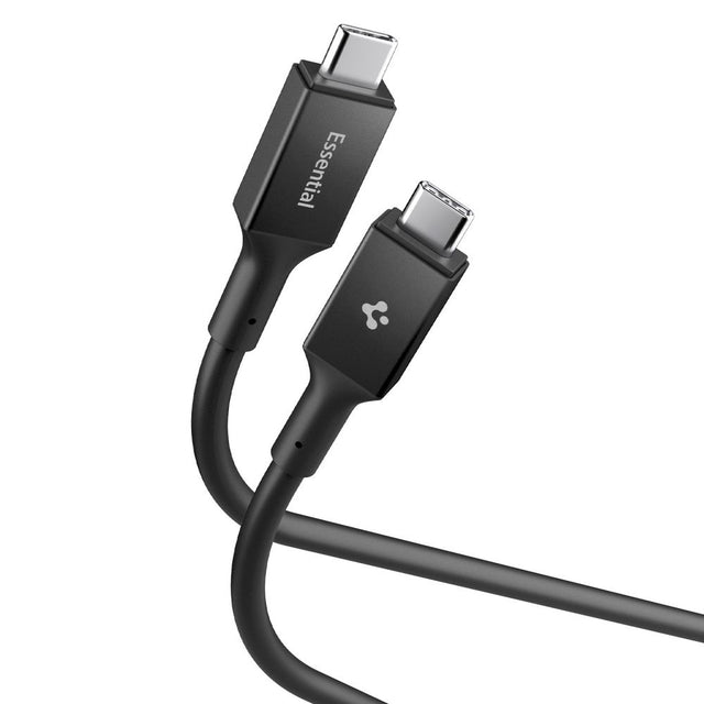 Cablu Spigen Essential EB10020CC (ACA09460), Fast Charging, Type-C to Type-C, 100W, 5Gbps, E-Marker Chip, 2m, Negru