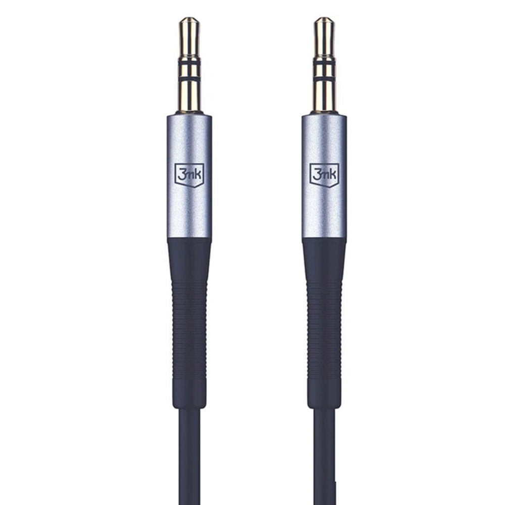 Adaptor 3mk Audio Cable, 2x mini Jack 3.5mm, Aluminum + Silicone, 1m, Negru