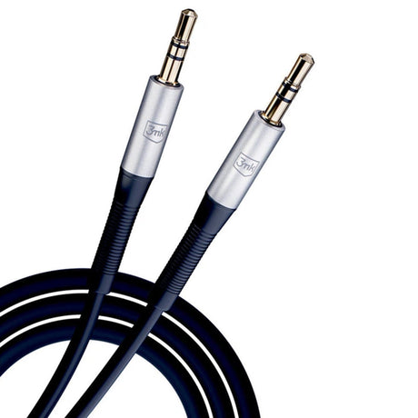 Adaptor 3mk Audio Cable, 2x mini Jack 3.5mm, Aluminum + Silicone, 1m, Negru