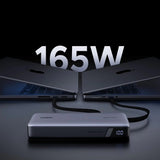 Baterie externa Ugreen PB552 (55995B), Fast Charge, Digital Display, USB, USB-C, Built-In 2x USB-C Cable, 165W, 25000mAh, Gri