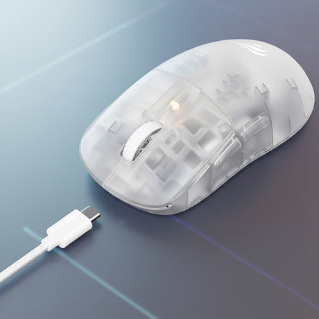Tastatura/Mouse Havit Wireless Gaming Mouse (MS970WB Pro), 2.4GHz, 800/1600/2400/3200/6400/12000 DPI, 300mAh, Transparent White