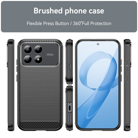 Husa de protectie Techsuit Carbon Silicone compatibil cu Xiaomi Poco F8 Pro, Negru