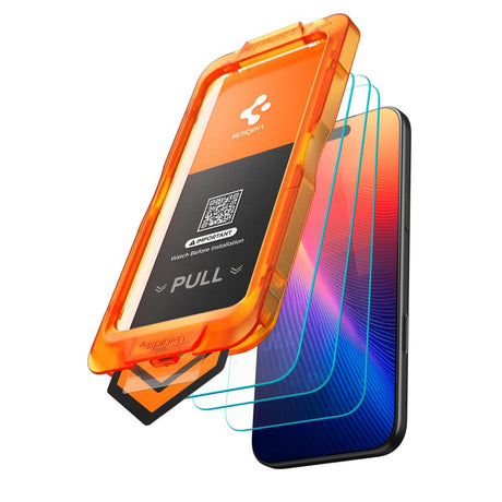 Spigen Folie de protectie Spigen (set de 3) Glas.tR Align Master Slim (AGL10103) compatibil cu iPhone 17 Pro, Transparen