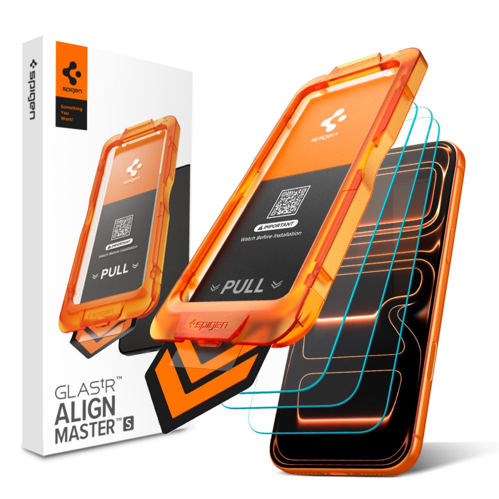 Spigen Folie de protectie Spigen (set de 3) Glas.tR Align Master Slim (AGL10099) compatibil cu iPhone 17 Pro Max, Transp