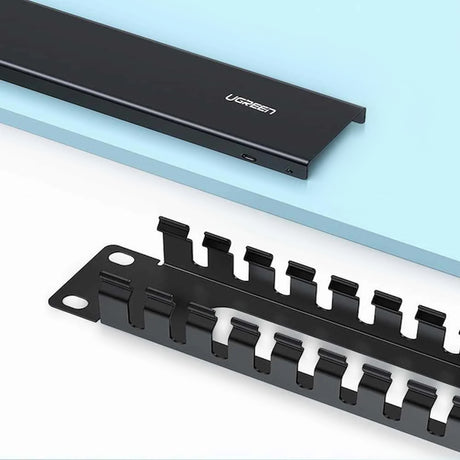 Cablu Ugreen Organizer NW128 (70424), Panel with 24 Ports, Management System, Metal, Up to 19", Negru