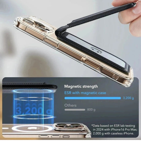 Suport ESR Classic Magnetic Wallet Stand (3C13210300265), with Magnetic Ring, Vegan Leather, Adjustable, 3x Card Slots, Maro