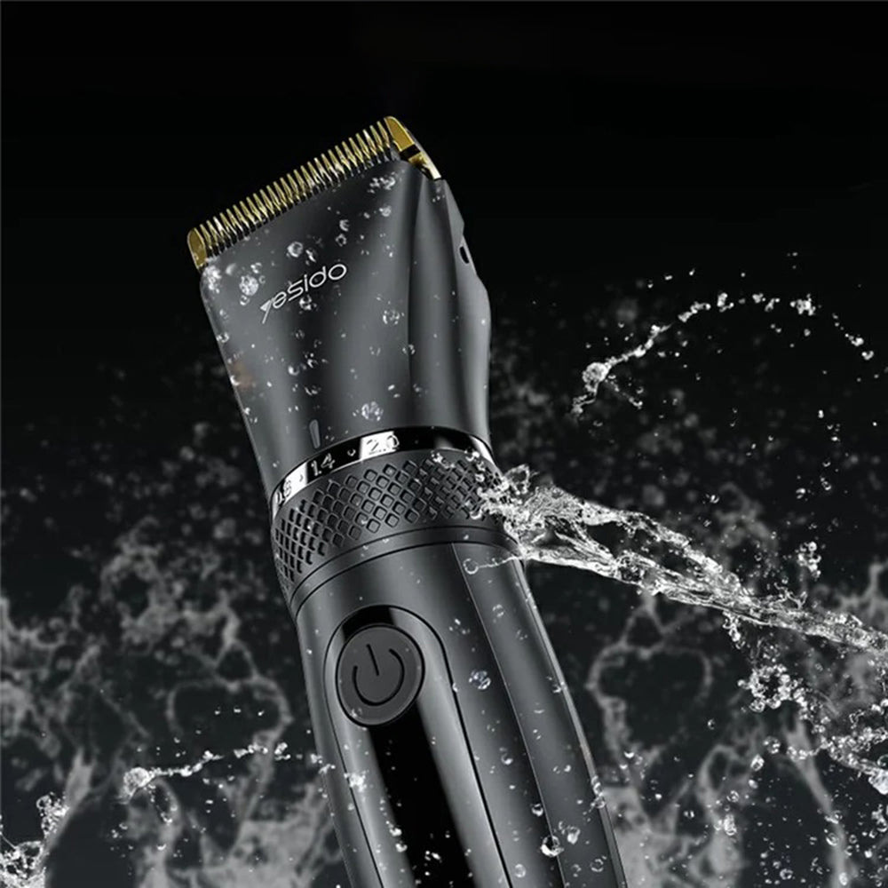 Yesido Hair Clipper (MG06), USB, 1200mAh, IPX5 Waterproof, Power Display, 5 Stages Length, Negru