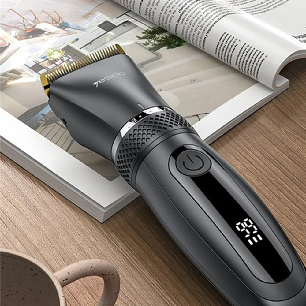 Yesido Hair Clipper (MG06), USB, 1200mAh, IPX5 Waterproof, Power Display, 5 Stages Length, Negru