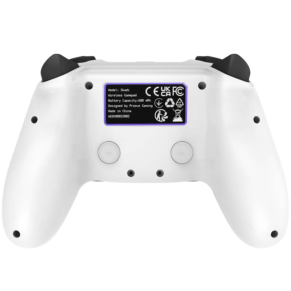 Accesoriu gaming Proove Wireless Controller Skadi (WGSK00022002), USB-C, AUX, BT, Touch-pad, for PS4, PC, Android, 600mAh, Alb