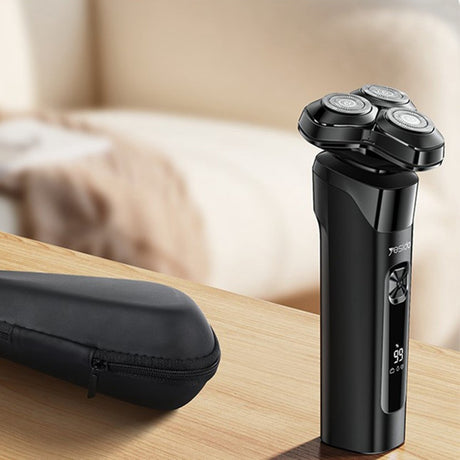 Yesido Electric Shaver Razor (MG05), with 3 Floating Cutter Heads, LED Power Display, USB, 9500RPM, 600mAh, Negru