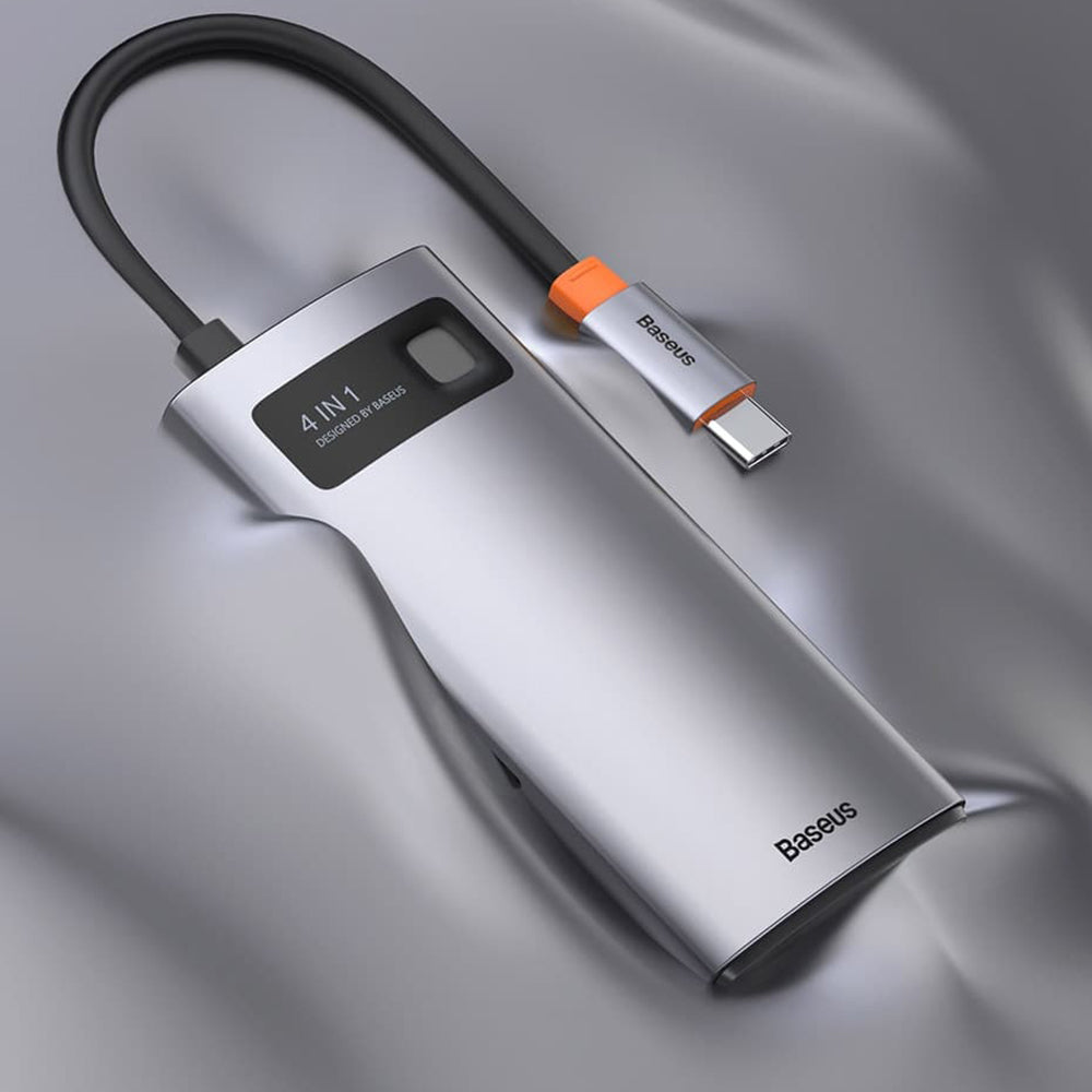Hub/Dock Baseus Docking Station Metal Glam (CAHUB-CY0G), Type-C to 2x USB, Type-C, HDMI, 4K@30 Hz, PD100W, Gri