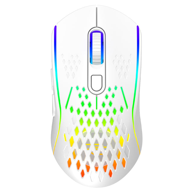 Tastatura/Mouse Proove Wireless Mouse Buzz (WMBU00022402), for Gaming, 2.4GHz, USB-C, Ergonomic, LED, 6 Buttons, 800-4800DPI, 1.5m, Alb