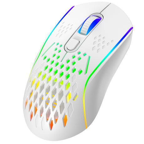 Tastatura/Mouse Proove Wireless Mouse Buzz (WMBU00022402), for Gaming, 2.4GHz, USB-C, Ergonomic, LED, 6 Buttons, 800-4800DPI, 1.5m, Alb