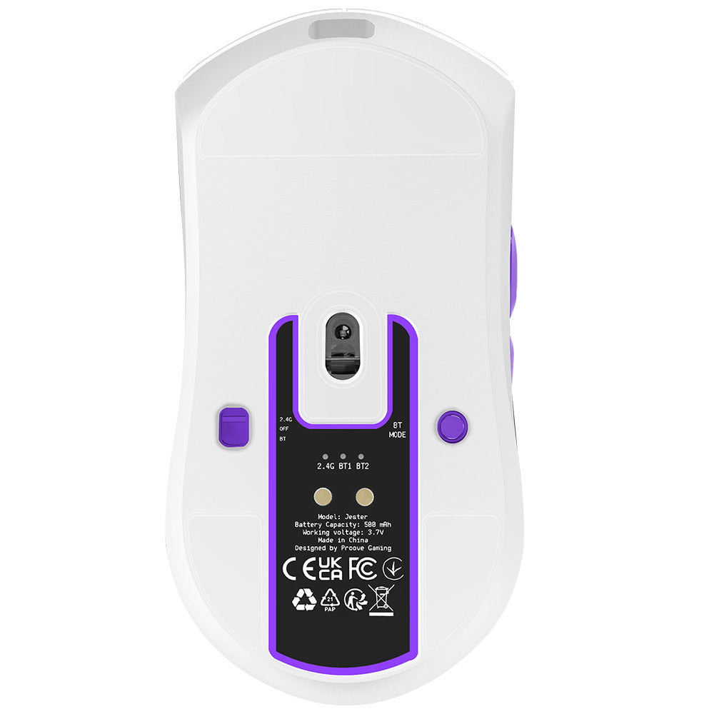 Tastatura/Mouse Proove Wireless Mouse Jester 8K (WMJS00022002), for Gaming, OLED Display, 7 Buttons, 800-26000DPI, 500mAh, 1.5m, Alb