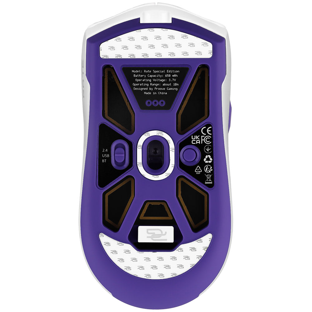 Tastatura/Mouse Proove Wireless Mouse Rate Special Edition (CMRTWRS03002), for Gaming, with 6 Buttons, 800-12000DPI, 650mAh, 1.5m, Alb
