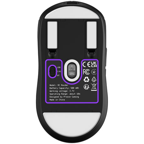 Tastatura/Mouse Proove Wireless Mouse RC Raider 8K (WMRR00122001), 2.4 GHz, Bluetooth, USB, 6 Buttons, 800-32000DPI, 500mAh, 1.5m, Negru