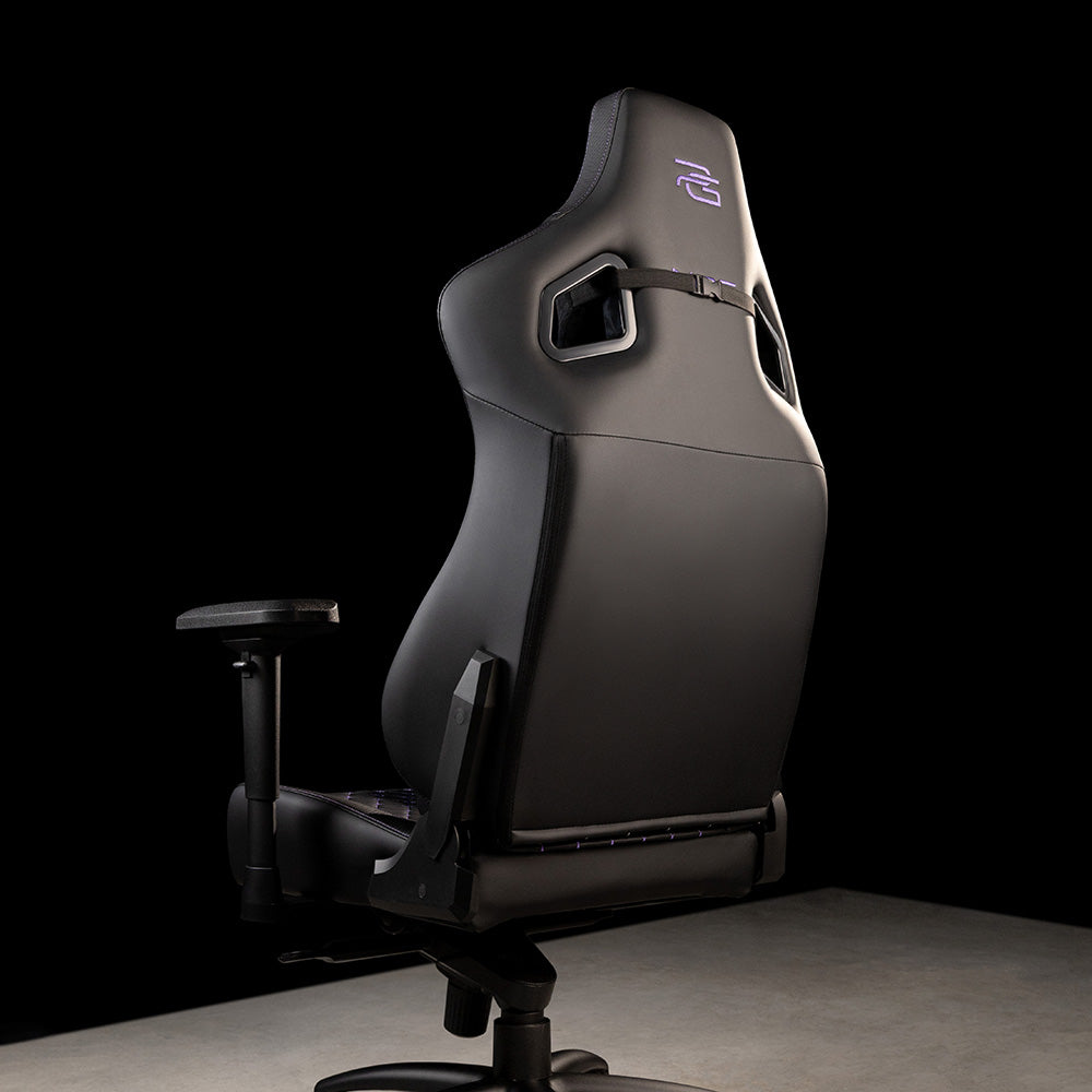 Accesoriu gaming Proove Gaming Chair NPC (GCNP0001017), 4D Armrests, 135° Backrest, Frog Mechanism, Semi PU, Up to 136kg, Negru /Purple