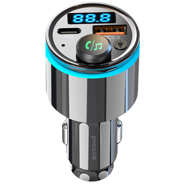 Incarcator Proove Car with FM Modulator (FMNX30110001), USB, Type-C, U-Disk, TF, Bluetooth 5.3, Fast Charge, 30W, LED, Negru
