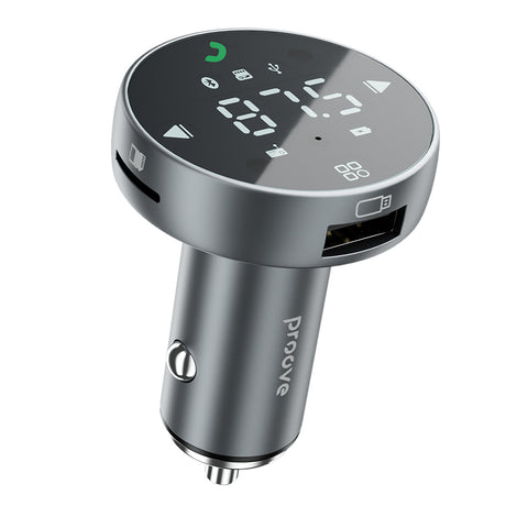 Incarcator Proove Car with FM Modulator (FMSS30110003), with Touch Screen, USB, Type-C, U-Disk, TF, Bluetooth 5.0, 30W, Gri