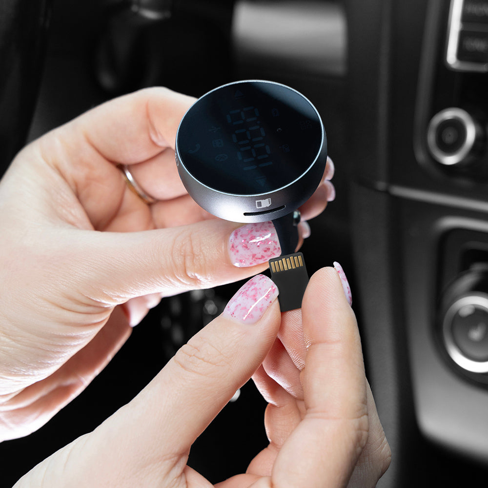 Incarcator Proove Car with FM Modulator (FMSS30110003), with Touch Screen, USB, Type-C, U-Disk, TF, Bluetooth 5.0, 30W, Gri