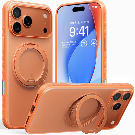 Husa de protectie Torras Ostand R Fitness Series compatibil cu iPhone 17 Pro Max, Portocaliu