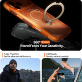 Husă Torras Ostand Spin Air Series pentru iPhone 17 Pro Max / iPhone 18 Pro Max, neagră