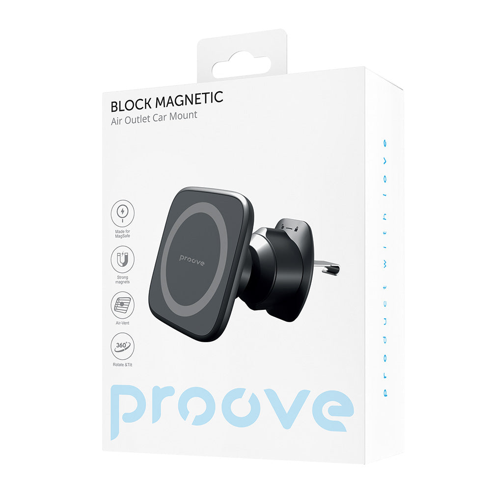 Suport Proove Block (CHMA00000001), Magnetic, for Air Vent, with Silicone Coating, Universal, Negru