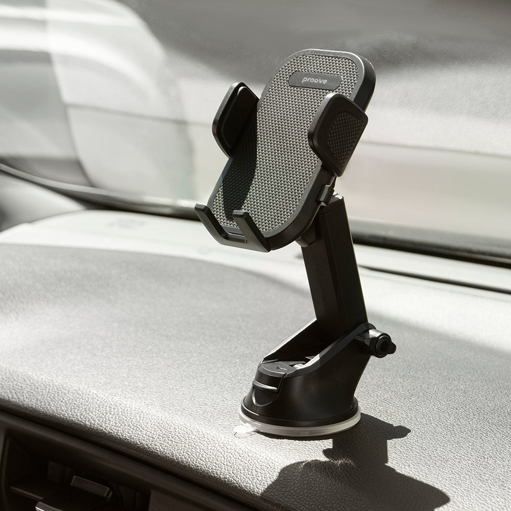 Suport Proove Longway Plaid (CHLP00000001), for Windshield/Dashboard, with Suction Cup, 4.7''-6.9" Phones, Negru