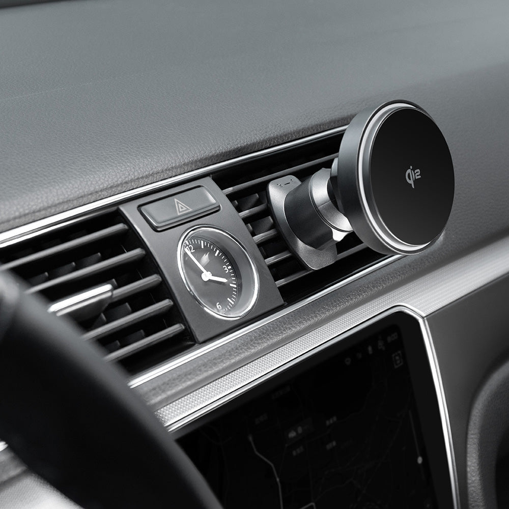 Suport Proove with Wireless Charging Light Circle (WHLC15010002), for Air Vent, Magnetic Grip, Qi2 15W, Metallic Grey